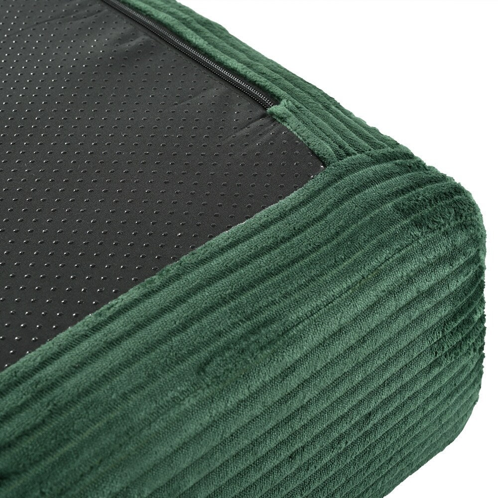 Canapé-lit modulaire en forme de L en tissu cordou