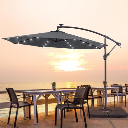 Parasol de jardin déporté LIVOOSUN 10 pieds avec base en croix et éclairage LED