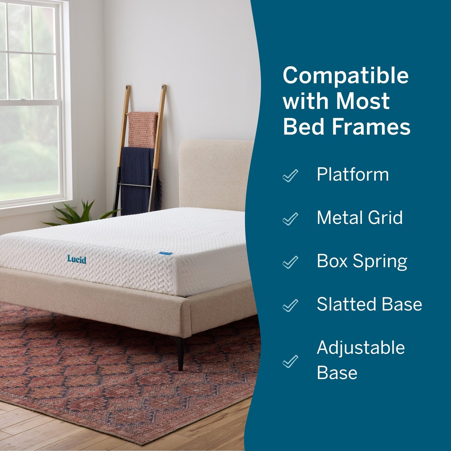 Matelas en mousse à mémoire de forme avec gel de luxe Lucid de 10 pouces