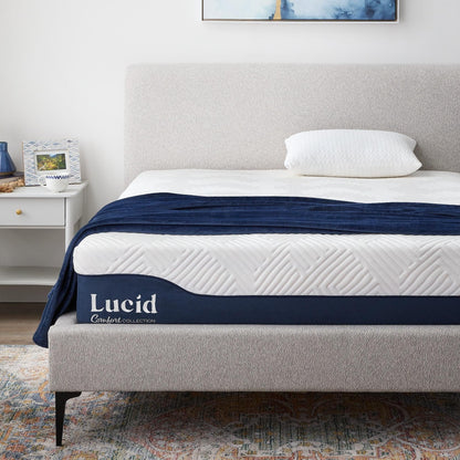 Matelas hybride Lucid de 30 cm (12 pouces) avec gel et aloe vera