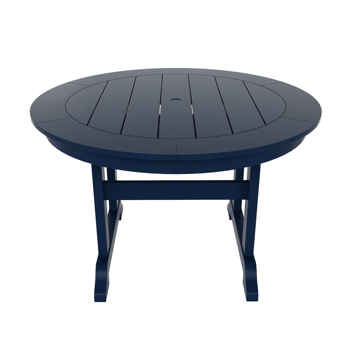 Ensemble de repas de jardin Polytrends Laguna en HDPE, résistant aux intempéries, avec table ronde et chaises à accoudoirs (ensemble de 5 pièces)