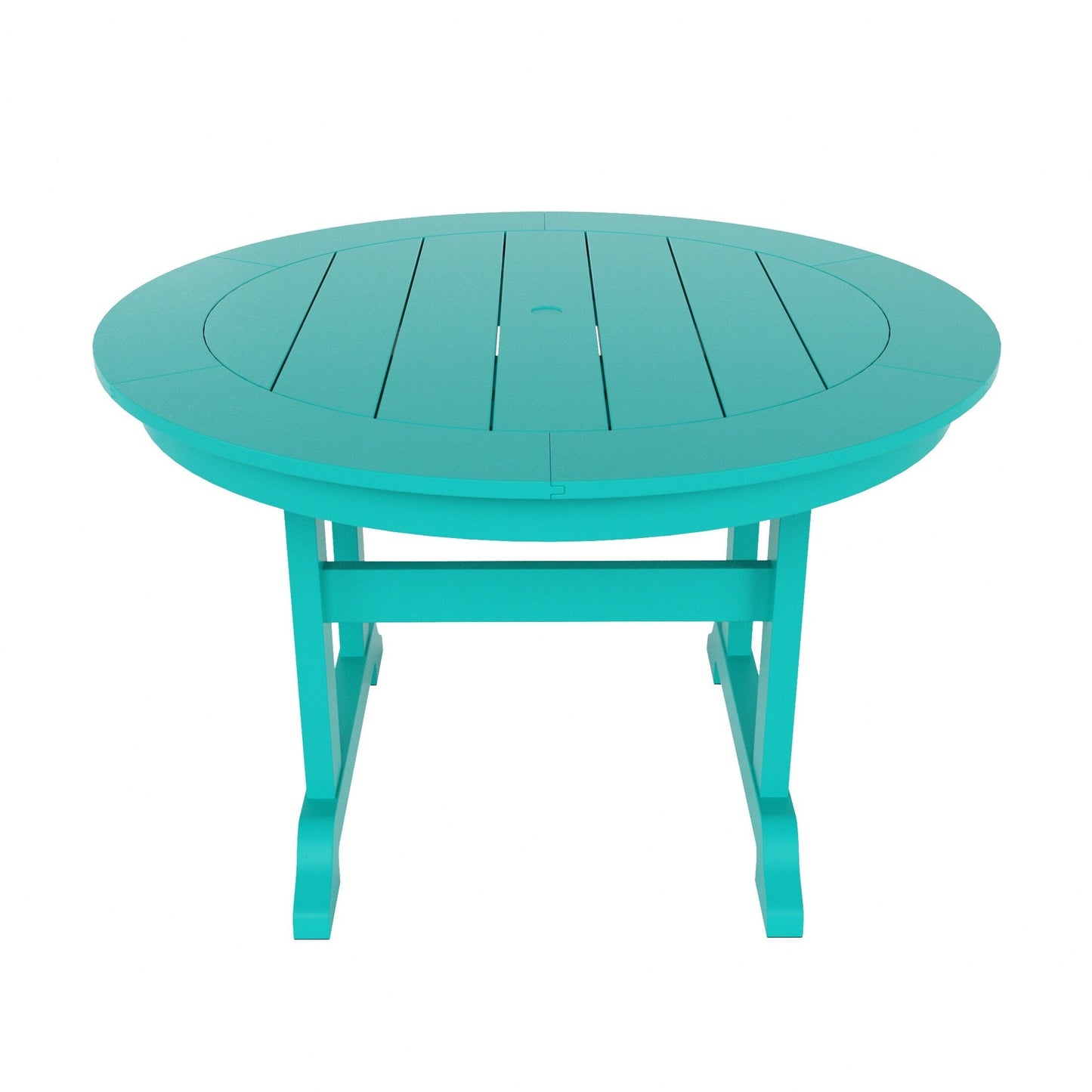 Ensemble de repas de jardin Polytrends Laguna en HDPE, résistant aux intempéries, avec table ronde et chaises à accoudoirs (ensemble de 5 pièces)