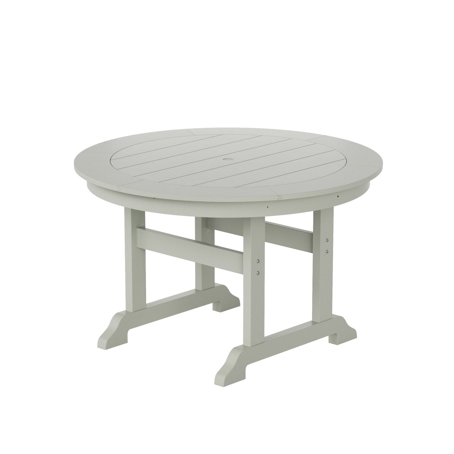 Ensemble de repas de jardin Polytrends Laguna en HDPE, résistant aux intempéries, avec table ronde et chaises à accoudoirs (ensemble de 5 pièces)