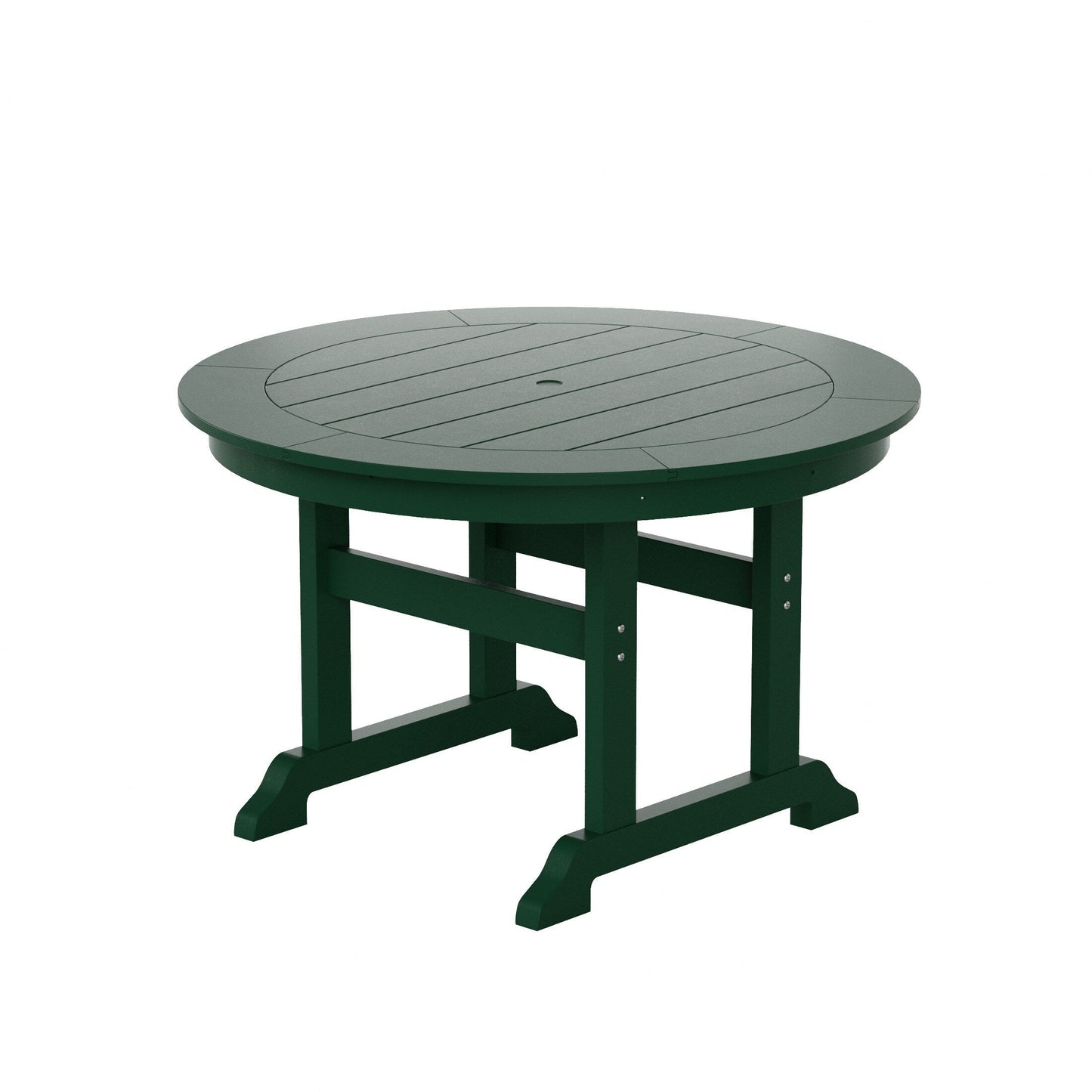 Ensemble de repas de jardin Polytrends Laguna en HDPE, résistant aux intempéries, avec table ronde et chaises à accoudoirs (ensemble de 5 pièces)
