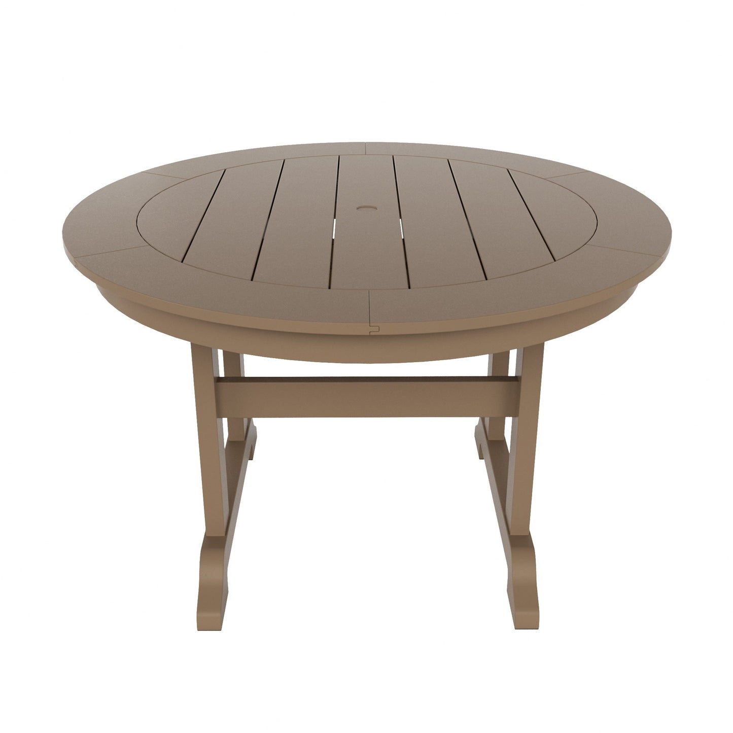 Ensemble de repas de jardin Polytrends Laguna en HDPE, résistant aux intempéries, avec table ronde et chaises à accoudoirs (ensemble de 5 pièces)
