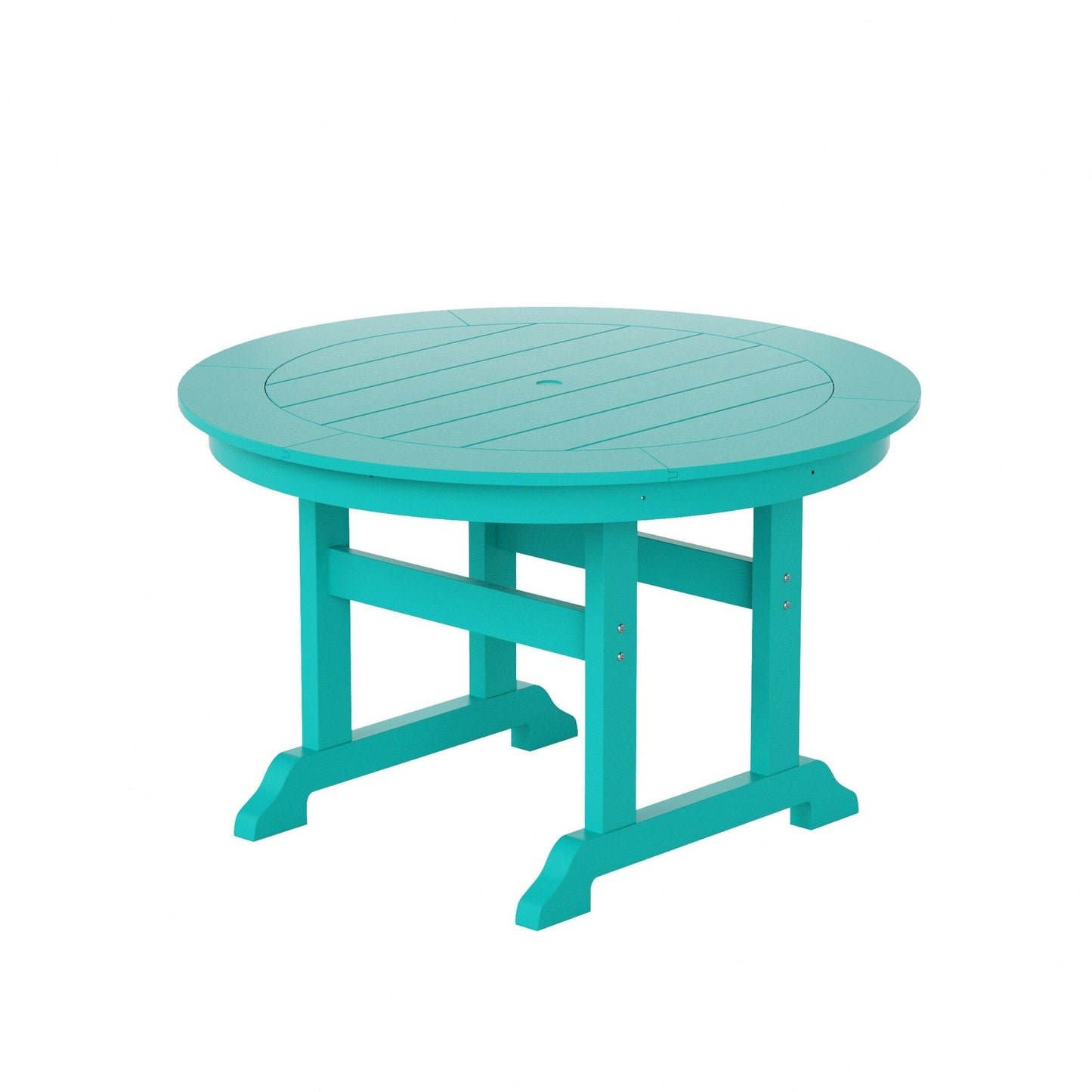 Ensemble de repas de jardin Polytrends Laguna en HDPE, résistant aux intempéries, avec table ronde et chaises à accoudoirs (ensemble de 5 pièces)