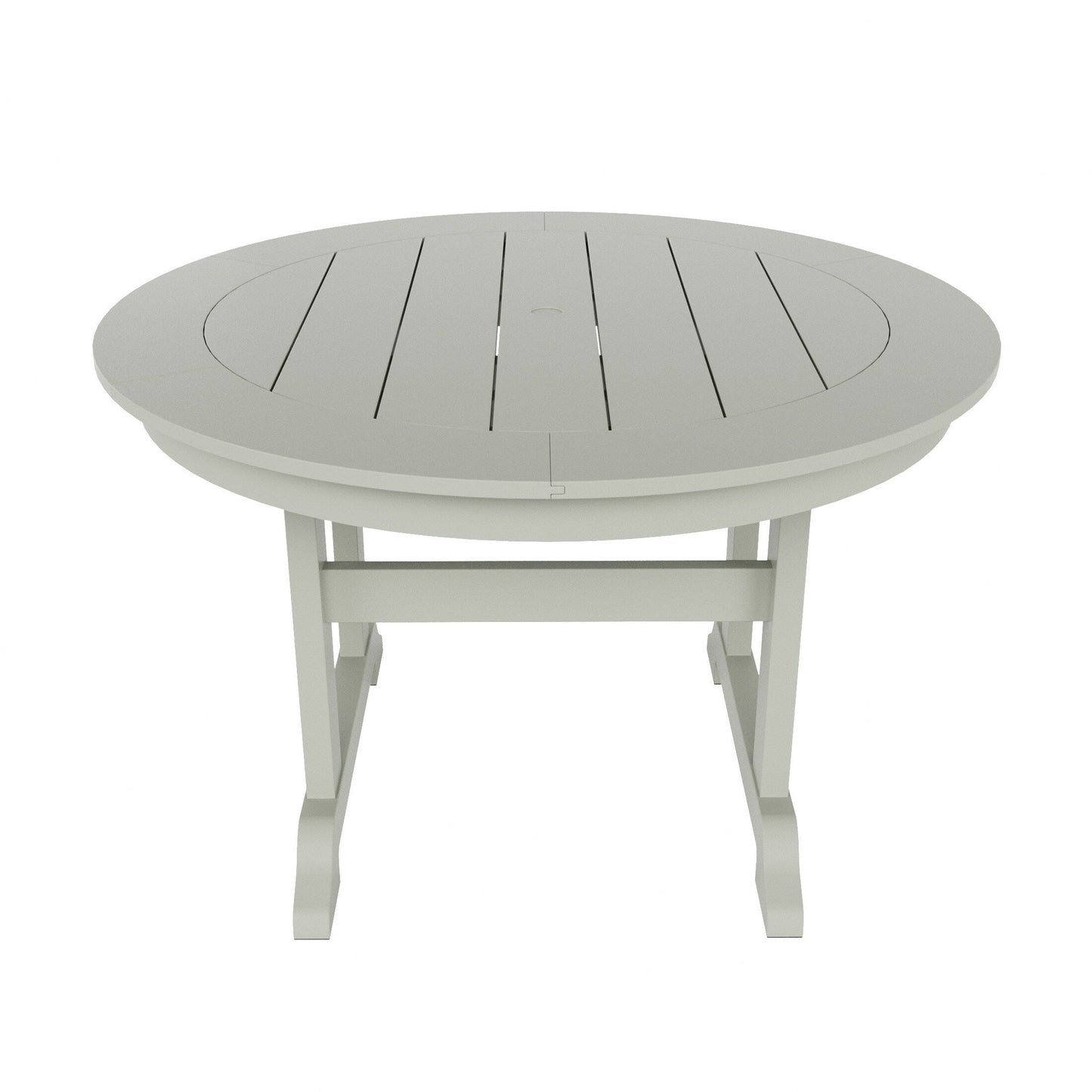 Ensemble de repas de jardin Polytrends Laguna en HDPE, résistant aux intempéries, avec table ronde et chaises à accoudoirs (ensemble de 5 pièces)