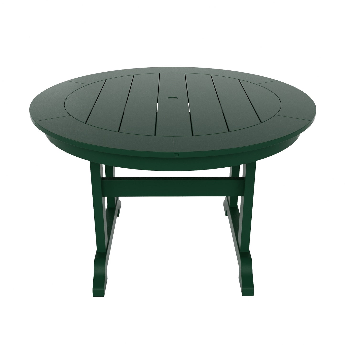 Ensemble de repas de jardin Polytrends Laguna en HDPE, résistant aux intempéries, avec table ronde et chaises à accoudoirs (ensemble de 5 pièces)