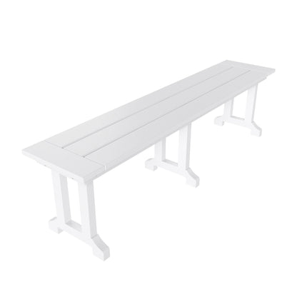 Banc de patio extérieur Polytrends Laguna en HDPE, résistant aux intempéries, 65 pouces