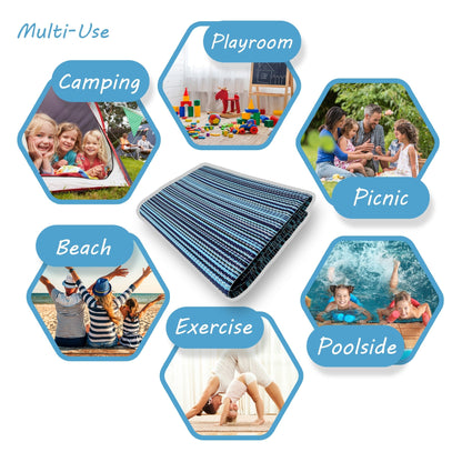 Lalune Beach Stripe Indoor Outdoor Area Rug