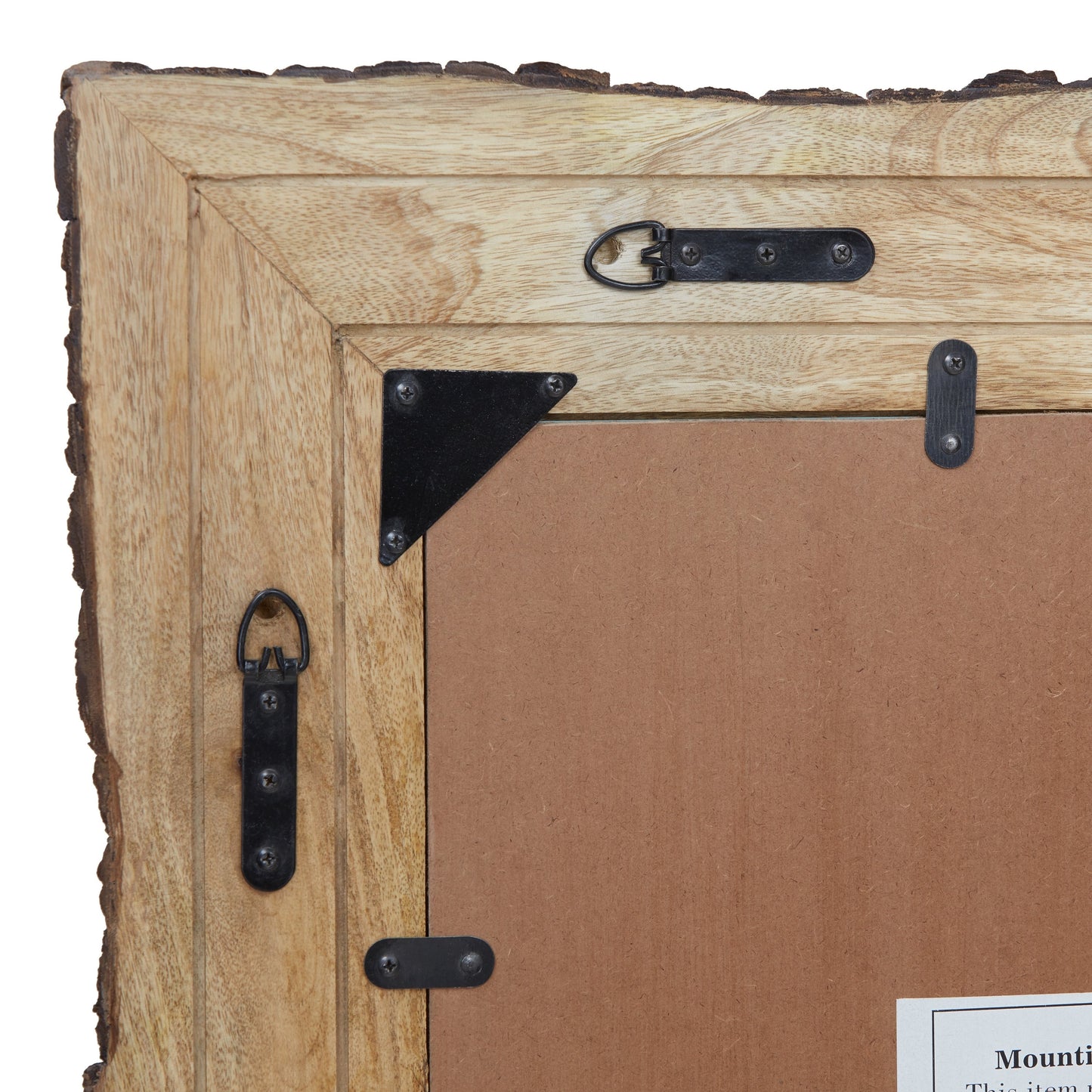 Lamont River of Goods Miroir mural rectangulaire en bois et verre marron et beige - 39 x 1,25 x 28 pouces