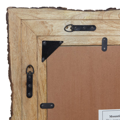 Lamont River of Goods Miroir mural rectangulaire en bois et verre marron et beige - 39 x 1,25 x 28 pouces