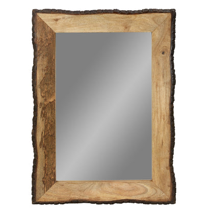 Lamont River of Goods Miroir mural rectangulaire en bois et verre marron et beige - 39 x 1,25 x 28 pouces