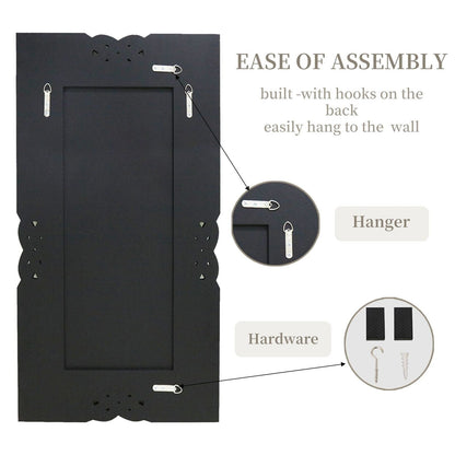 Grand miroir mural rectangulaire à facettes avec perles de cristal, à assembler.