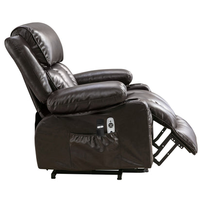Grand fauteuil inclinable à levage électrique avec fonction de chauffage et massage à 8 points - Télécommande, port USB