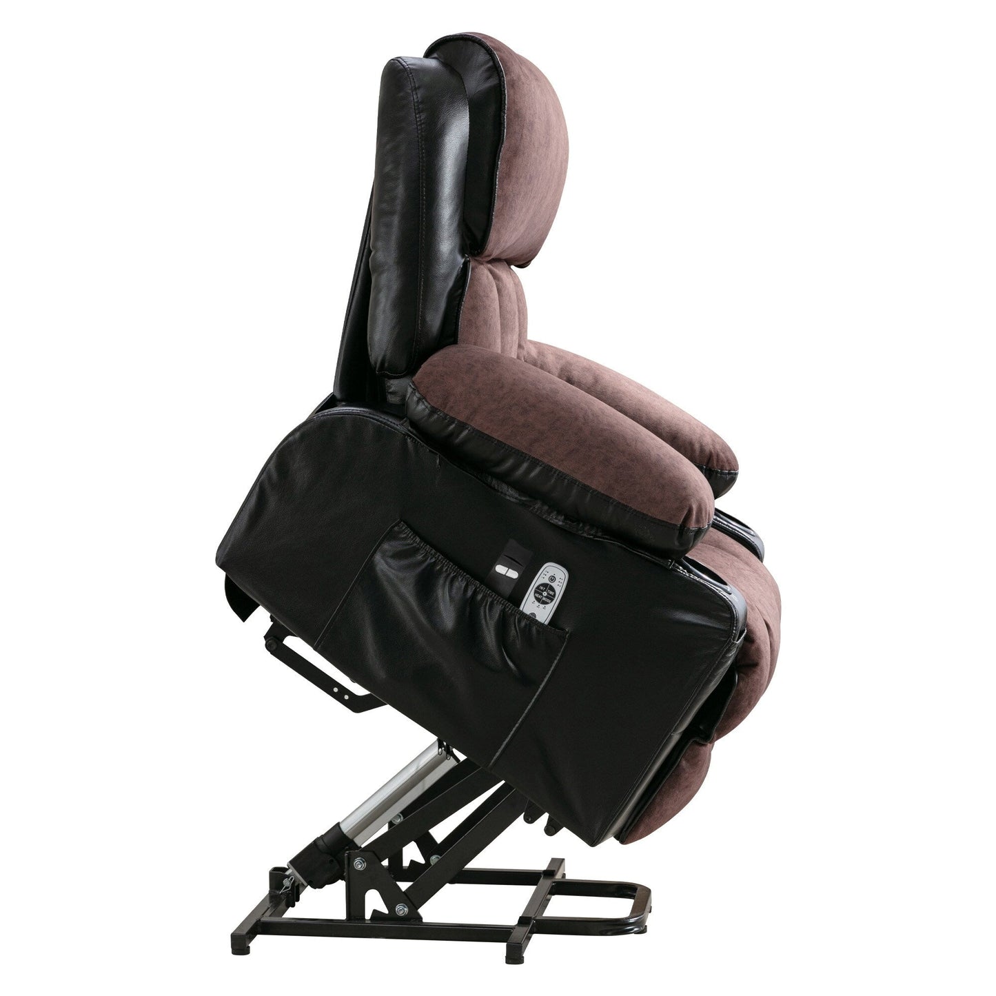 Grand fauteuil inclinable à levage électrique avec fonction de chauffage et massage à 8 points - Télécommande, port USB