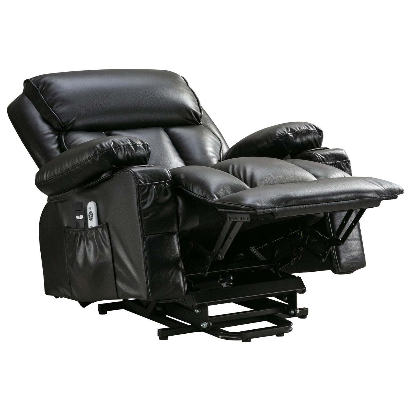 Grand fauteuil inclinable à levage électrique avec fonction de chauffage et massage à 8 points - Télécommande, port USB