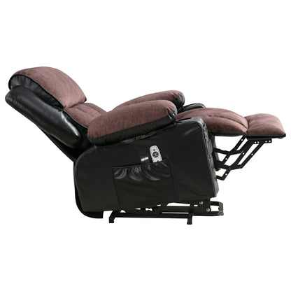 Grand fauteuil inclinable à levage électrique avec fonction de chauffage et massage à 8 points - Télécommande, port USB