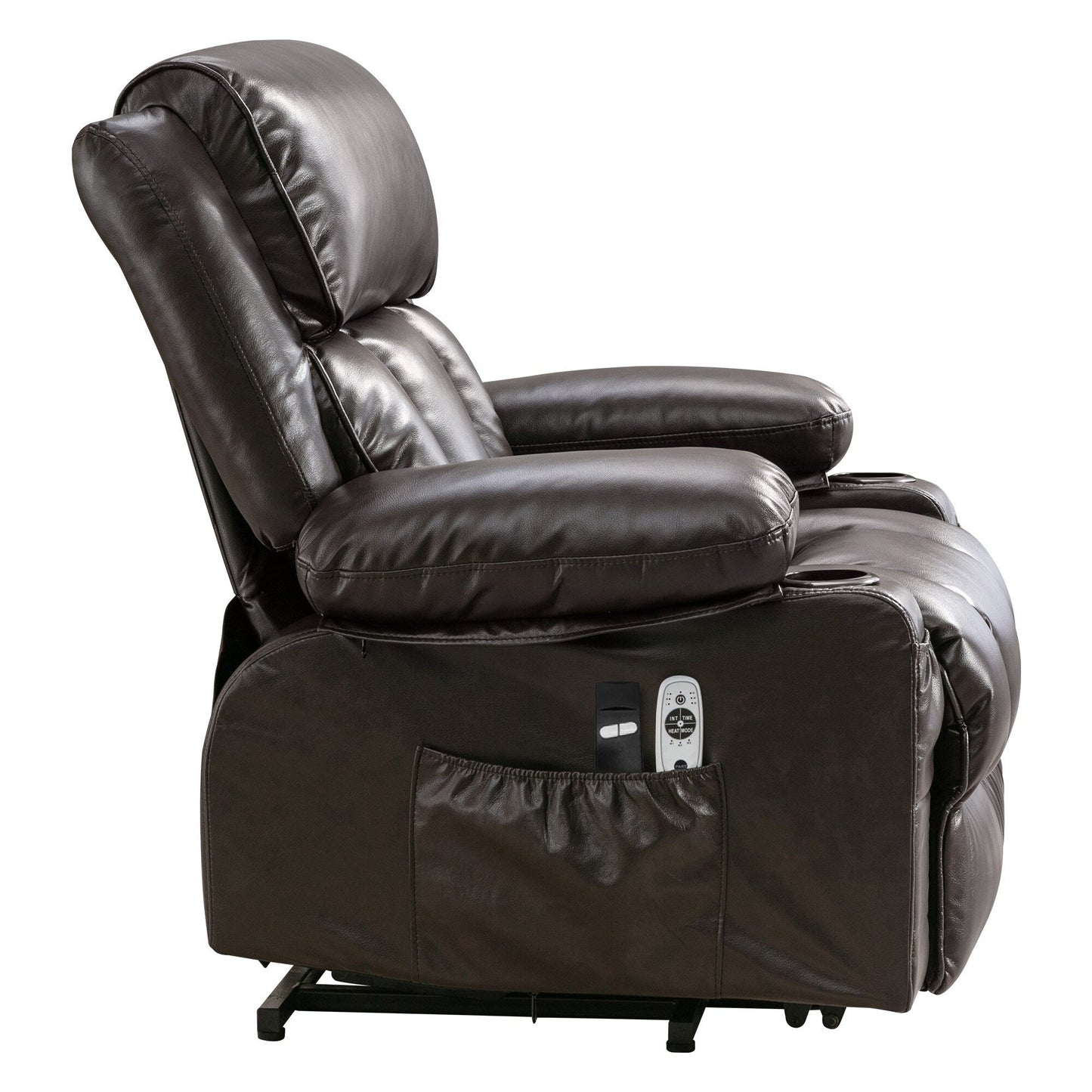 Grand fauteuil inclinable à levage électrique avec fonction de chauffage et massage à 8 points - Télécommande, port USB