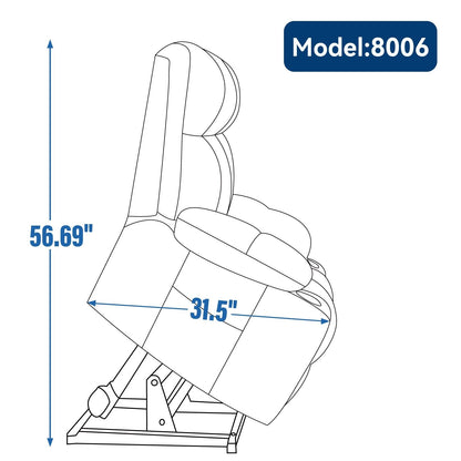 Fauteuil inclinable électrique à double moteur Lazy Boy en chenille avec massage et chauffage lombaire, double porte-gobelets, gris-bleu