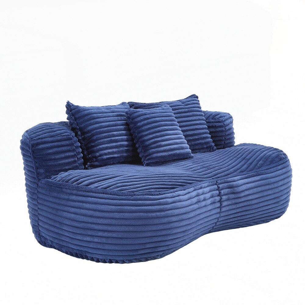 Canapé paresseux confortable et durable, chaise pouf à dossier haut pour adultes et enfants - 2 places