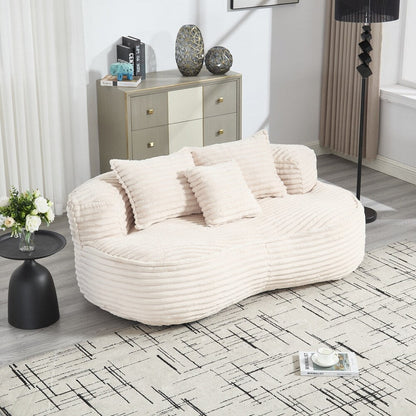 Canapé paresseux confortable et durable, chaise pouf à dossier haut pour adultes et enfants - 2 places