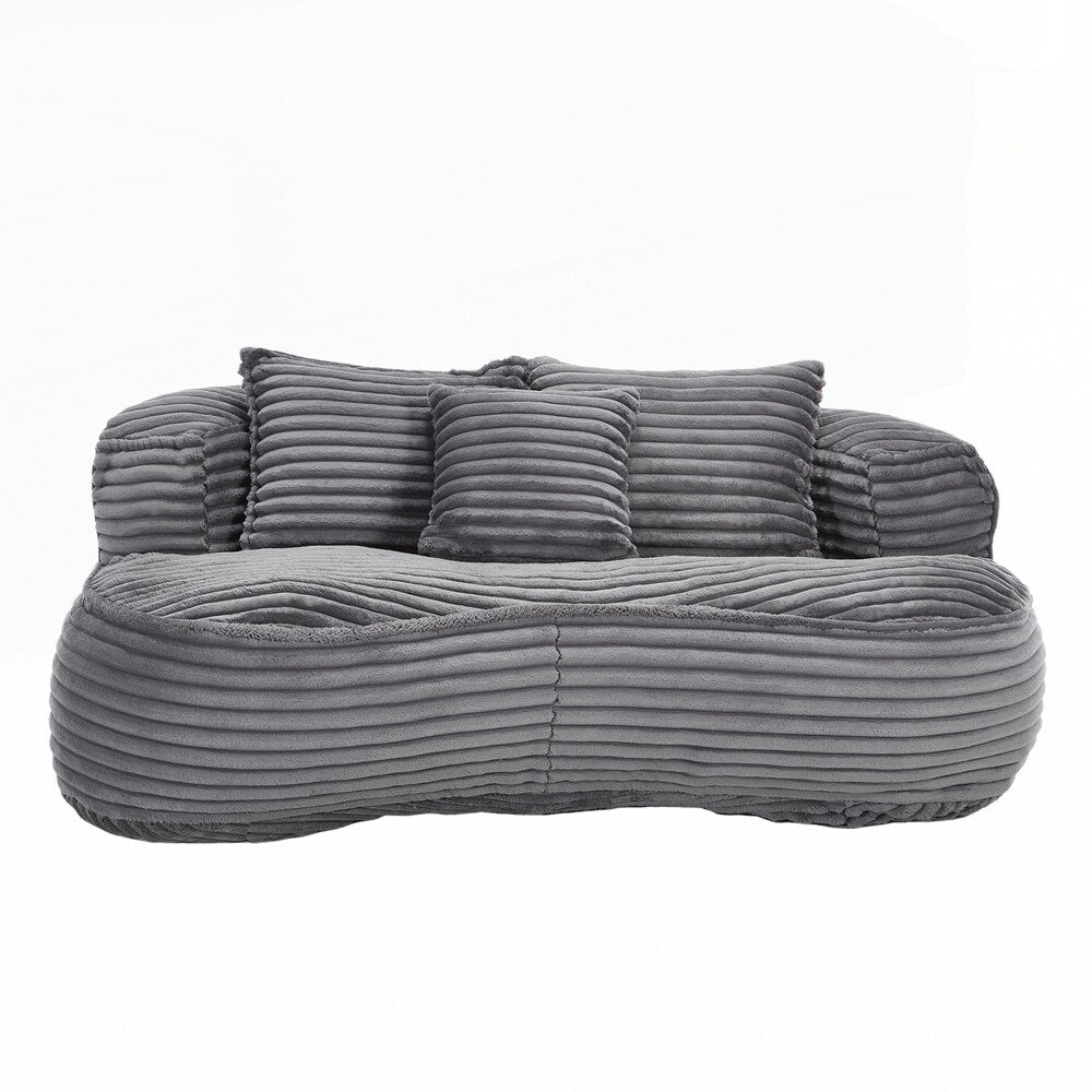 Canapé paresseux confortable et durable, chaise pouf à dossier haut pour adultes et enfants - 2 places