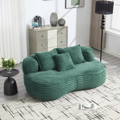 Canapé paresseux confortable et durable, chaise pouf à dossier haut pour adultes et enfants - 2 places