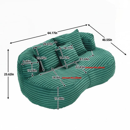 Canapé paresseux confortable et durable, chaise pouf à dossier haut pour adultes et enfants - 2 places