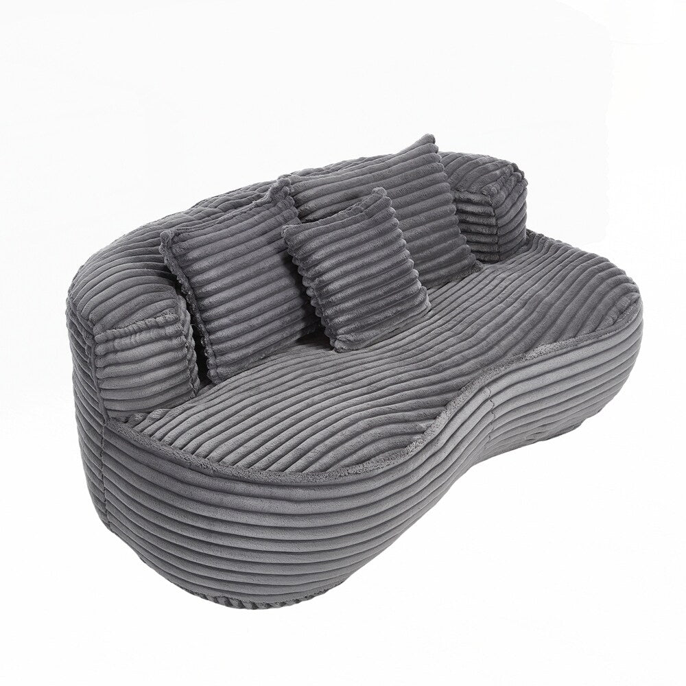 Canapé paresseux confortable et durable, chaise pouf à dossier haut pour adultes et enfants - 2 places
