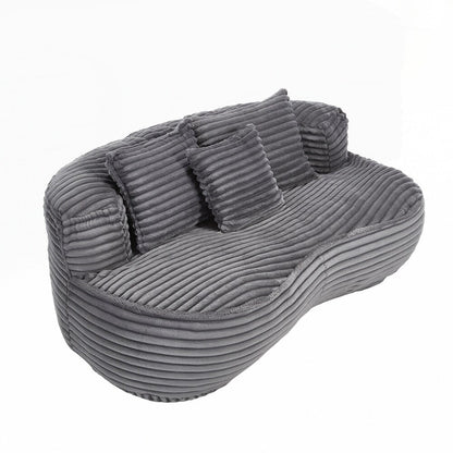 Canapé paresseux confortable et durable, chaise pouf à dossier haut pour adultes et enfants - 2 places