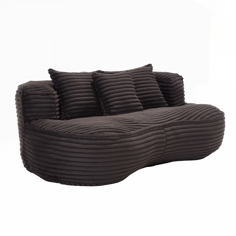 Canapé paresseux confortable et durable, chaise pouf à dossier haut pour adultes et enfants - 2 places