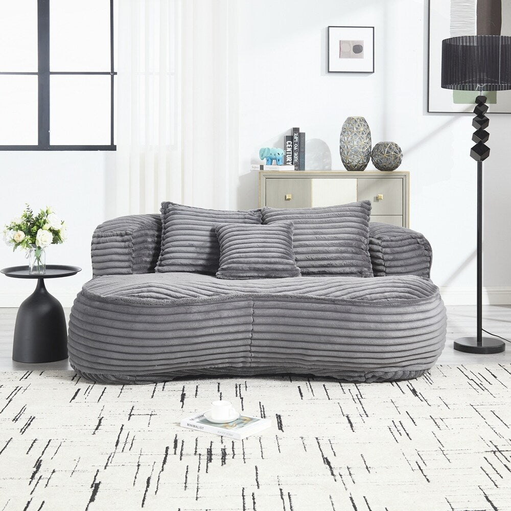 Canapé paresseux confortable et durable, chaise pouf à dossier haut pour adultes et enfants - 2 places