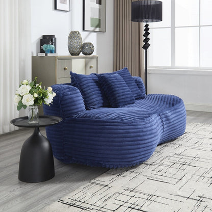 Canapé paresseux confortable et durable, chaise pouf à dossier haut pour adultes et enfants - 2 places
