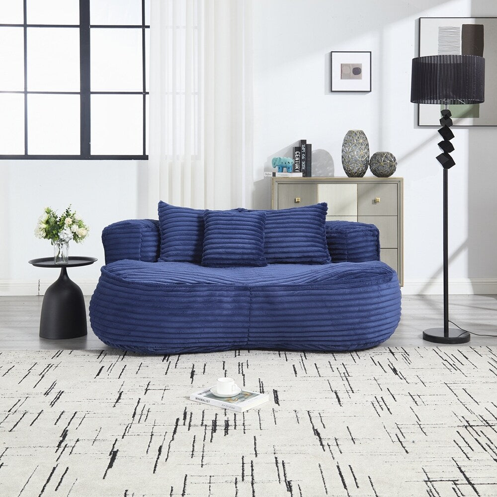 Canapé paresseux confortable et durable, chaise pouf à dossier haut pour adultes et enfants - 2 places