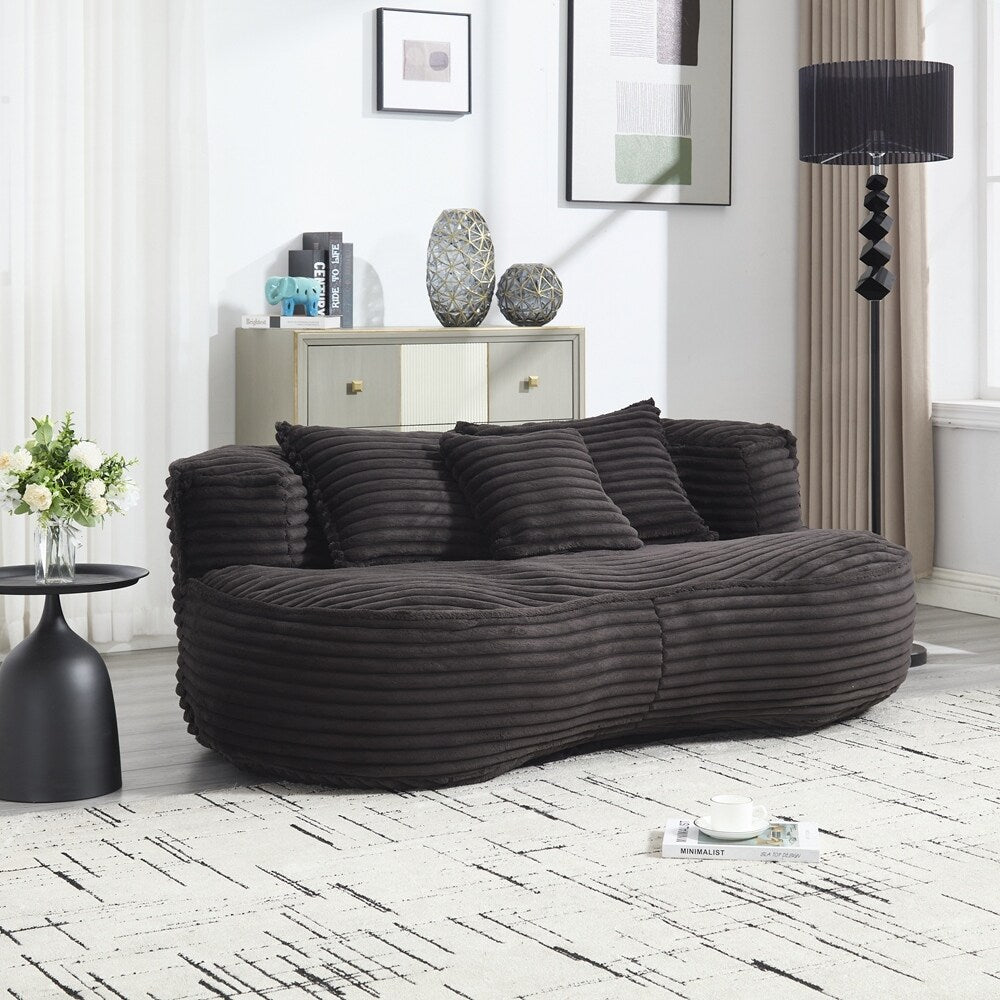 Canapé paresseux confortable et durable, chaise pouf à dossier haut pour adultes et enfants - 2 places