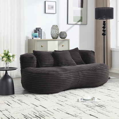 Canapé paresseux confortable et durable, chaise pouf à dossier haut pour adultes et enfants - 2 places