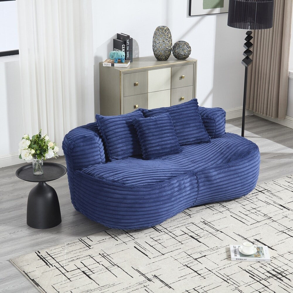 Canapé paresseux confortable et durable, chaise pouf à dossier haut pour adultes et enfants - 2 places