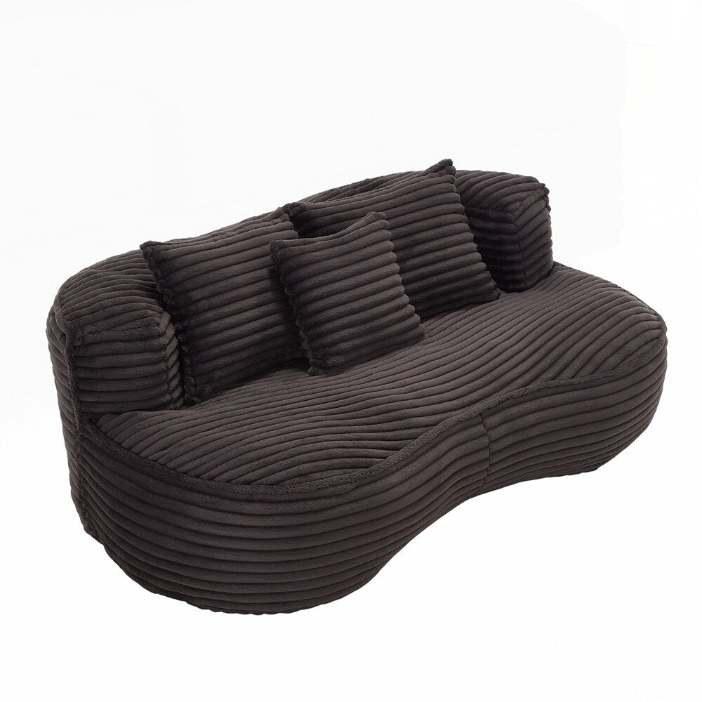 Canapé paresseux confortable et durable, chaise pouf à dossier haut pour adultes et enfants - 2 places
