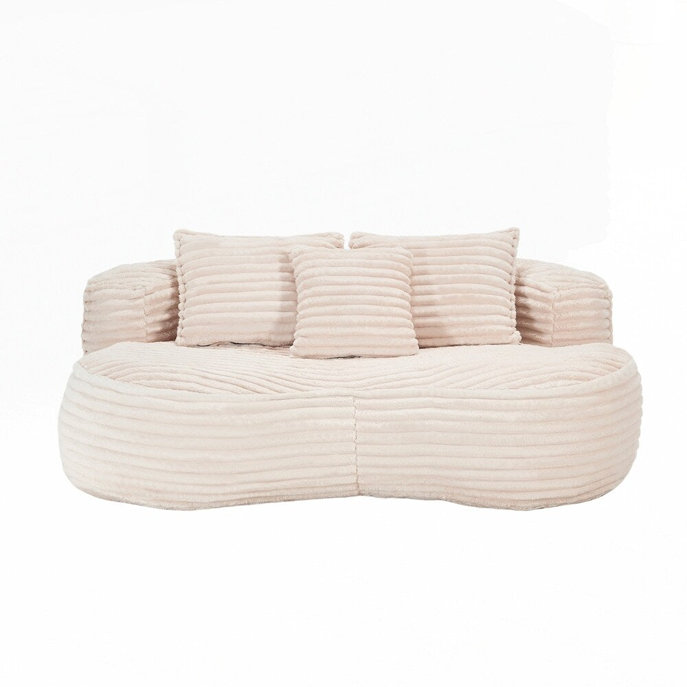 Canapé paresseux confortable et durable, chaise pouf à dossier haut pour adultes et enfants - 2 places
