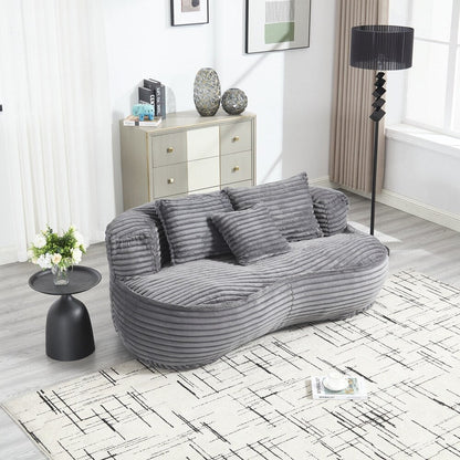 Canapé paresseux confortable et durable, chaise pouf à dossier haut pour adultes et enfants - 2 places