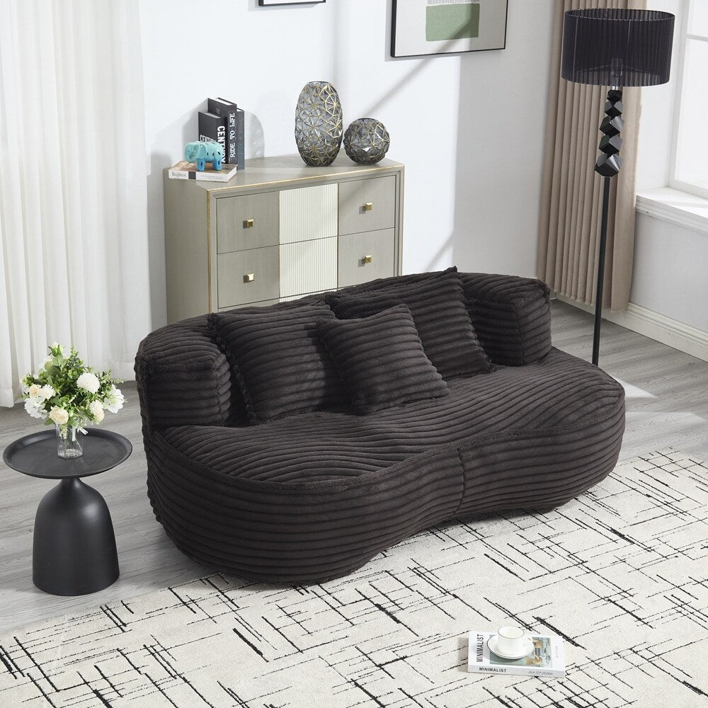 Canapé paresseux confortable et durable, chaise pouf à dossier haut pour adultes et enfants - 2 places