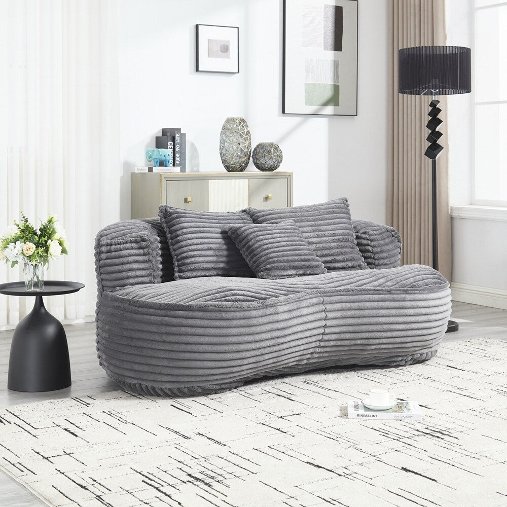 Canapé paresseux confortable et durable, chaise pouf à dossier haut pour adultes et enfants - 2 places
