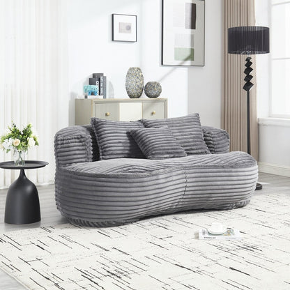 Canapé paresseux confortable et durable, chaise pouf à dossier haut pour adultes et enfants - 2 places