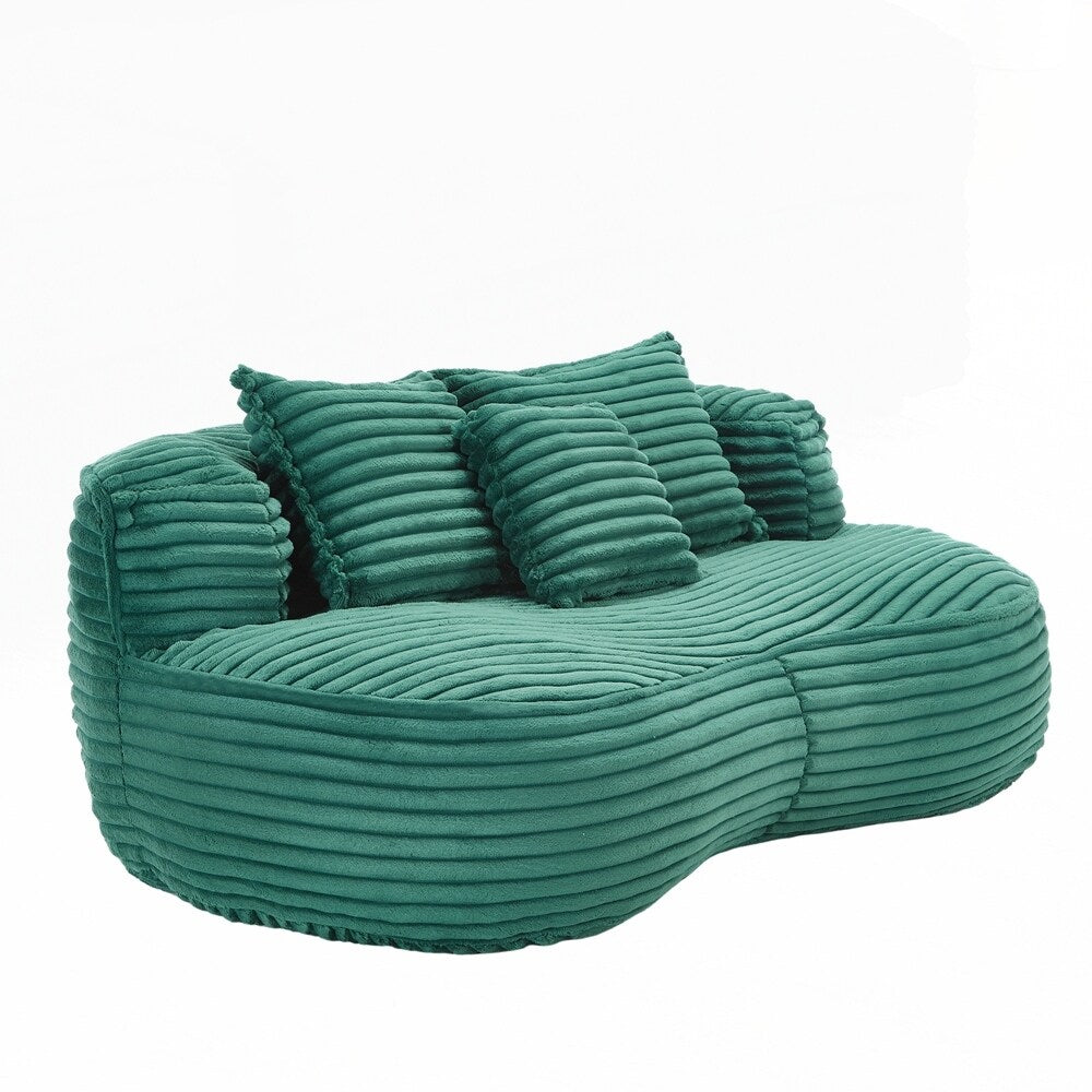 Canapé paresseux confortable et durable, chaise pouf à dossier haut pour adultes et enfants - 2 places