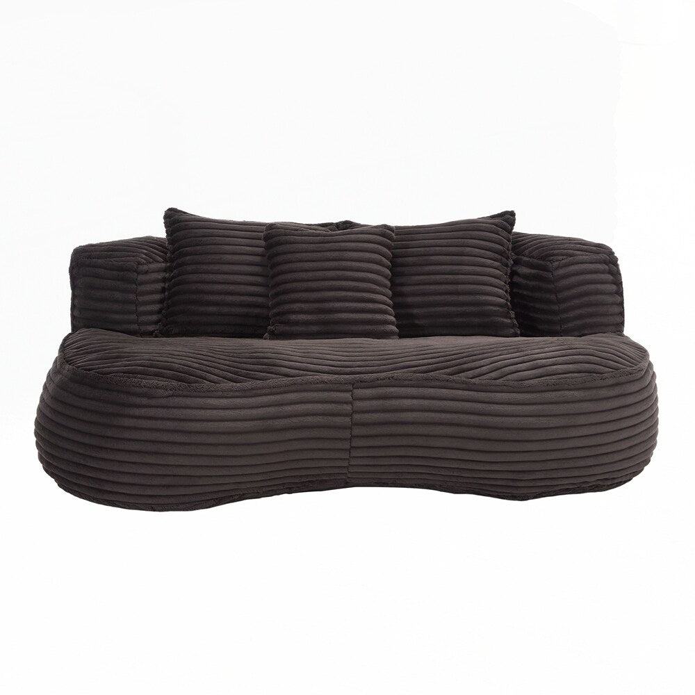 Canapé paresseux confortable et durable, chaise pouf à dossier haut pour adultes et enfants - 2 places
