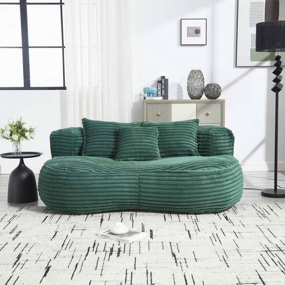 Canapé paresseux confortable et durable, chaise pouf à dossier haut pour adultes et enfants - 2 places