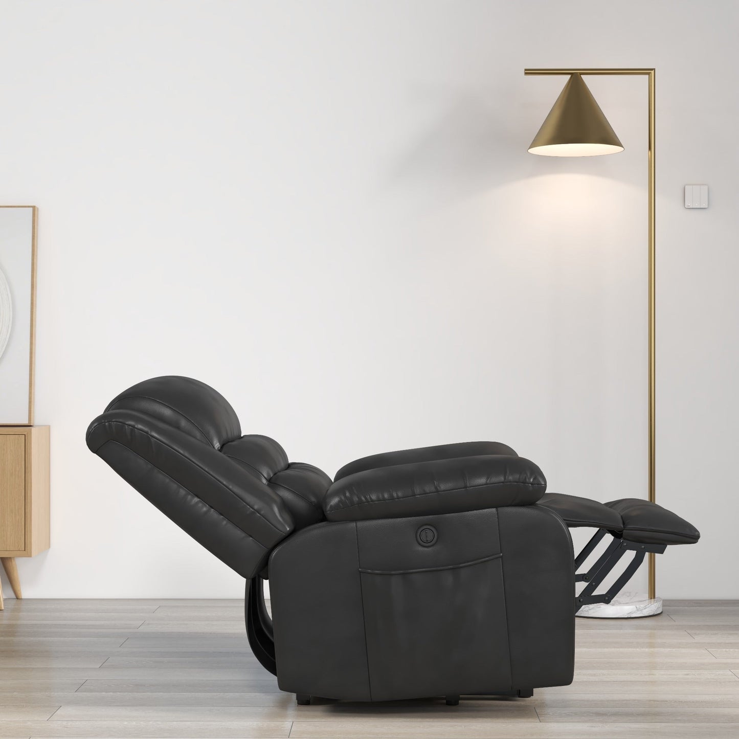 Fauteuil inclinable releveur en cuir avec double moteur, fauteuils inclinables électriques surdimensionnés avec massage et chauffage électriques