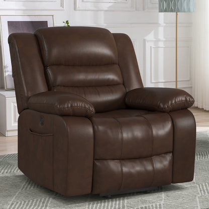 Fauteuil inclinable releveur en cuir avec double moteur, fauteuils inclinables électriques surdimensionnés avec massage et chauffage électriques