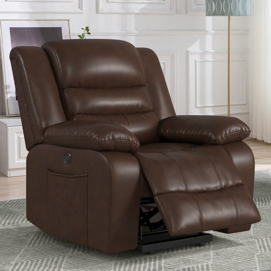 Fauteuil inclinable releveur en cuir avec double moteur, fauteuils inclinables électriques surdimensionnés avec massage et chauffage électriques